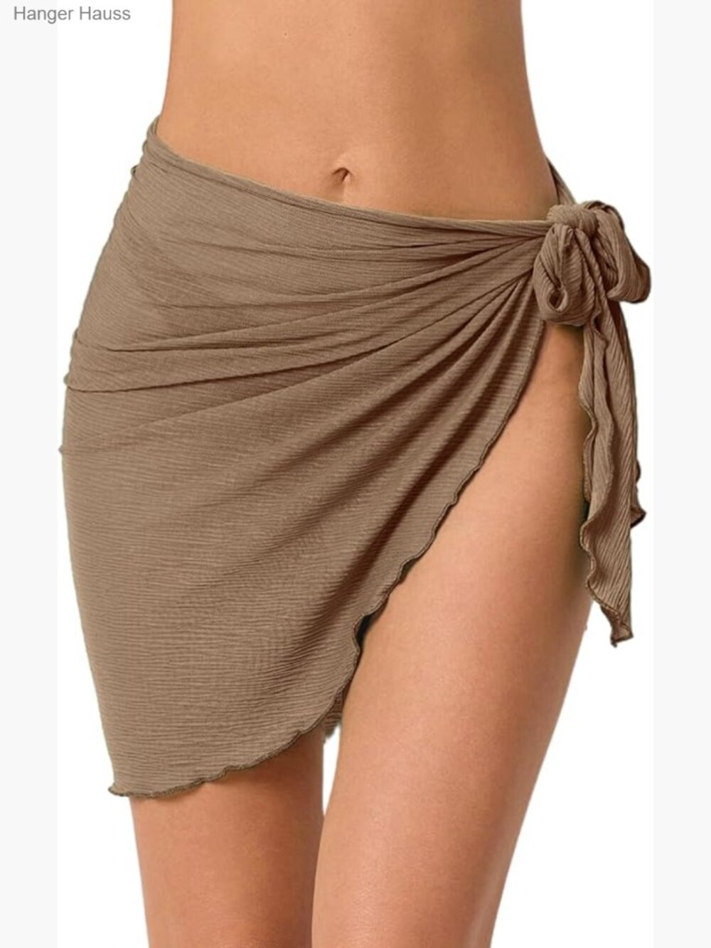 Women's Sheer Sarong Wrap Skirt Swimsuit Cover Up Pleated Beachwear